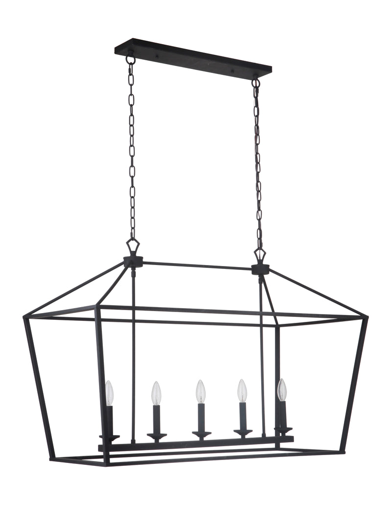 Craftmade 52975-FB Flynt 5 Light Island -Flat Black - ALCOVE LIGHTING