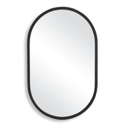 Orelis Matte Black Mirror | Modern Oval Engineered Polymer Frame Bathroom Vanity Mirror Mounted Vertical or Horizontal (20 in. W x 32 in. H x 1 in. D)