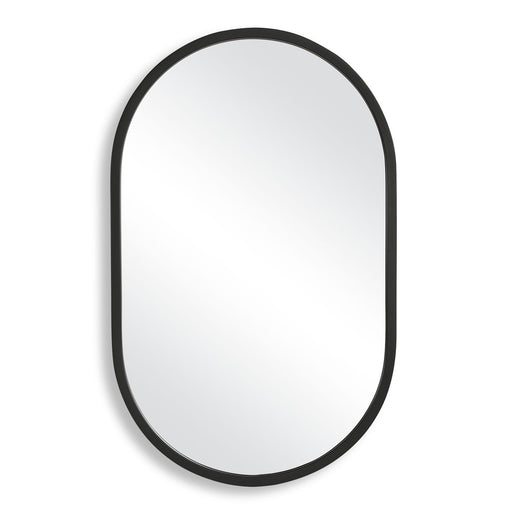 Orelis Matte Black Mirror | Modern Oval Engineered Polymer Frame Bathroom Vanity Mirror Mounted Vertical or Horizontal (20 in. W x 32 in. H x 1 in. D)