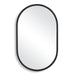 Orelis Matte Black Mirror | Modern Oval Engineered Polymer Frame Bathroom Vanity Mirror Mounted Vertical or Horizontal (20 in. W x 32 in. H x 1 in. D)
