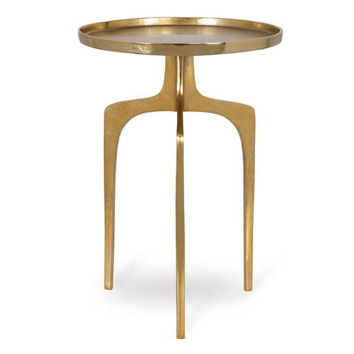 Century Accent Table | Textured Soft Gold and Solid Round Top (15 in. W x 22 in. H)