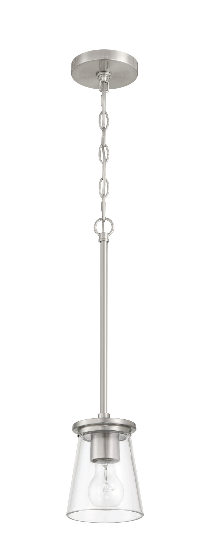 Craftmade 60491-BNK Connell 1 Light Mini Pendant -Brushed Polished Nickel