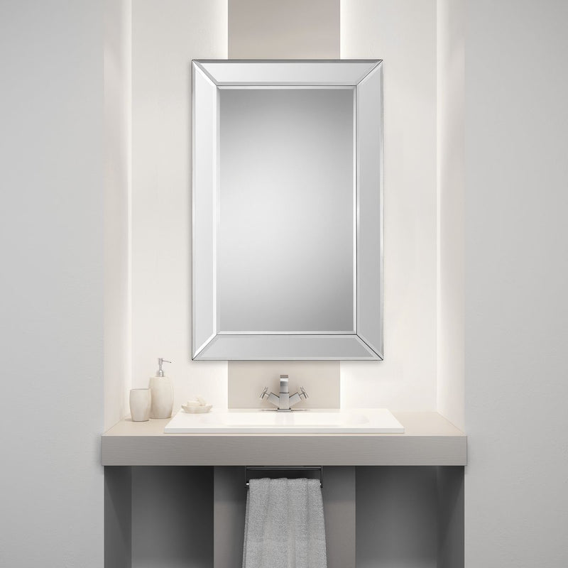 Vistella Mirror | Modern Rectangle Frameless Bathroom Vanity Mirror Mounted Vertical or Horizontal (22 in. W x 34 in. H x 1 in. D)