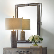 Rovek Distressed Gunmetal Mirror | Modern Rectangle Iron Frame Bathroom Vanity Mirror Mounted Vertical or Horizontal (24 in. W x 36 in. H x 1 in. D)