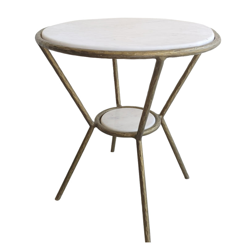 Uttermost Refuge Round White Side Table - ALCOVE LIGHTING