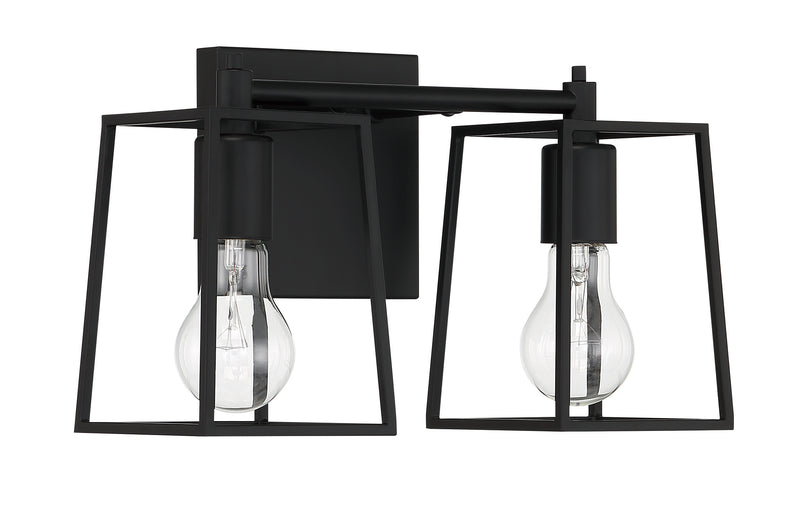 Craftmade 12113FB2 Dunn 2 Light Bathroom Vanity Light -Flat Black