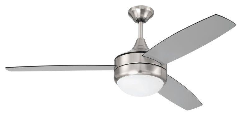 Craftmade PHZ52BNK3-BNGW Phaze II 3-Blade LED Ceiling Fan -Brushed Polished Nickel