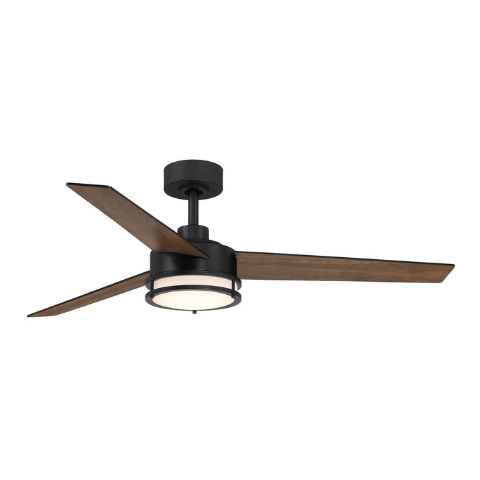 Cassini 52 in. Smart Matte Black Modern Ceiling Fan with LED Light and Remote