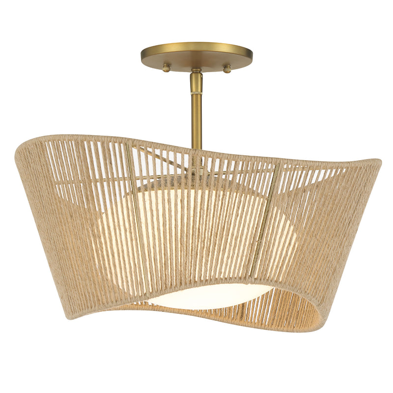 Minka Lavery Key Largo 1 Light Semi Flush Mount-Soft Brass - ALCOVE LIGHTING