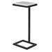 Riva Accent Table | Satin Black and White Marble Top (10 in. W x 23 in. H x 8 in. D)