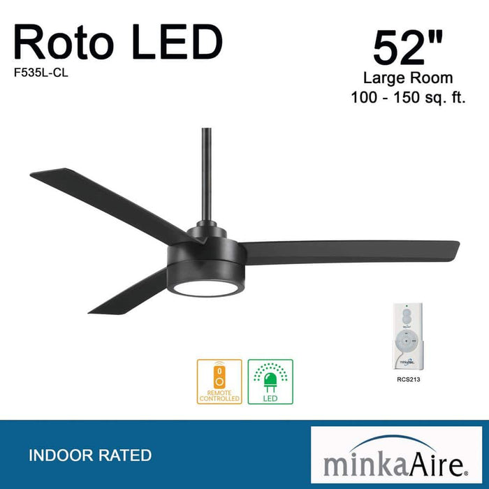 Minka Aire Roto LED 52" Coal Ceiling Fan with Remote Control