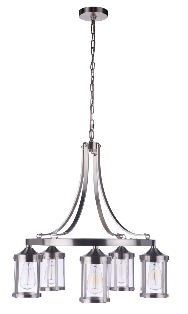 Craftmade 55325-BNK Elliot 5 Light Chandelier -Brushed Polished Nickel
