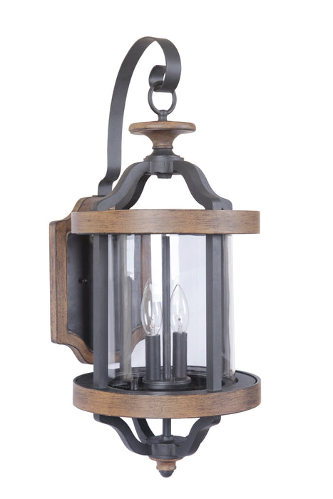 Craftmade Z7924-TBWB Ashwood 2 Light Large Outdoor Wall Lantern -Textured Black/Whiskey Barrel