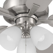 Stellant 52 in. Brushed Nickel Ceiling Fan with LED Light and Pull Chain Control - ALCOVE LIGHTING