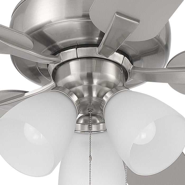 Stellant 52 in. Brushed Nickel Ceiling Fan with LED Light and Pull Chain Control