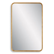 Zeffer Gold Leaf Mirror | Modern Rectangle Metal Frame Bathroom Vanity Mirror with Rounded Corners Mounted Vertical or Horizontal (24 in. W x 38 in. H x 1 in. D)