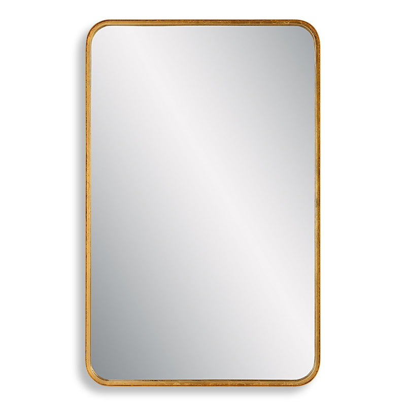 Zeffer Gold Leaf Mirror | Modern Rectangle Metal Frame Bathroom Vanity Mirror with Rounded Corners Mounted Vertical or Horizontal (24 in. W x 38 in. H x 1 in. D)