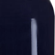 Azura Navy Blue Modern Ceramic Table Lamp with White Linen Shade (27" H Lamp with 10" H x 15" W Shade)