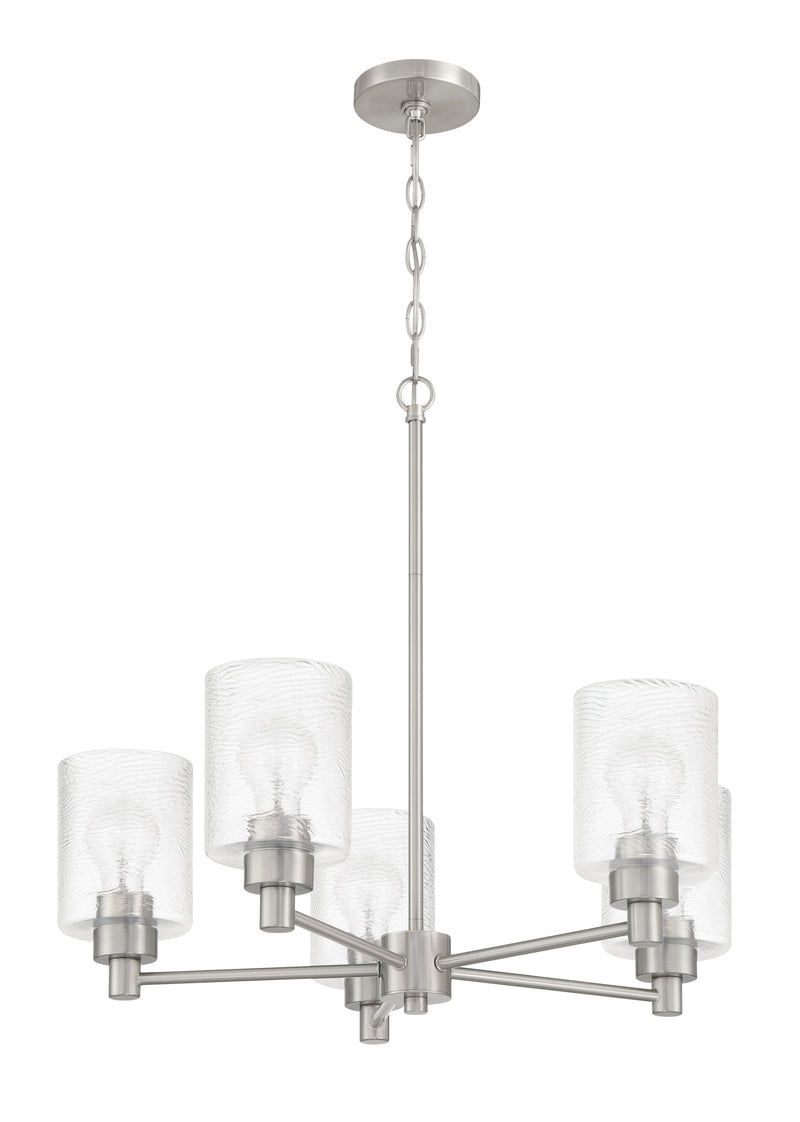 Craftmade 60225-BNK Lyndsey 5 Light Chandelier -Brushed Polished Nickel
