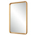 Solvera Champagne Gold Leaf Mirror | Modern Rectangle Engineered Wood Frame Bathroom Vanity Mirror Mounted Vertical or Horizontal (20 in. W x 30 in. H x 1 in. D)