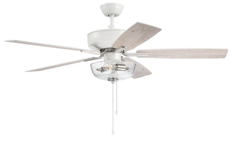 Craftmade P101WPLN5-52WWOK Pro Plus 101 LED Ceiling Fan -White/Polished Nickel