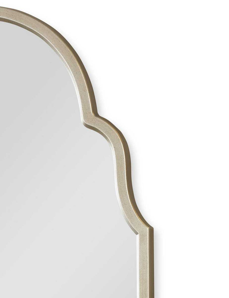 Montessa Warm Silver Mirror | Modern Arch Frame Bathroom Vanity Mirror (24 in. W x 41 in. H x 1 in. D)