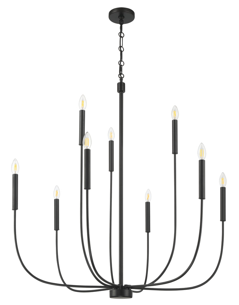 Craftmade 59829-FB Traci 9 Light Chandelier -Flat Black - ALCOVE LIGHTING