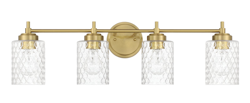 Craftmade 60504-SB Claire 4 Light Bathroom Vanity Light -Satin Brass