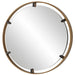 Axion Rich Gold and Dark Bronze Mirror | Modern Round Iron Frame Bathroom Vanity Mirror (32 in. W x 32 in. H x 1 in. D)