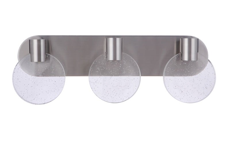 Craftmade 15122BNK-LED Glisten 3 Light LED Bathroom Vanity Light -Brushed Polished Nickel