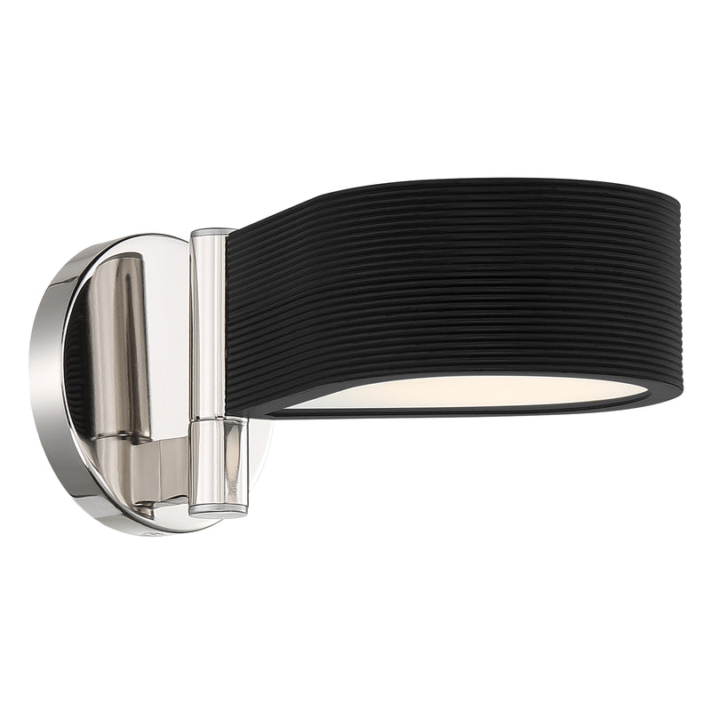 George Kovacs P5341-572-L Side Step 6" Light LED Wall Sconce -Coal With Polished Nickel High