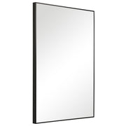 Moden Black Mirror | Modern Rectangle Frame Bathroom Vanity Mirror Mounted Vertical or Horizontal (21 in. W x 31 in. H x 1 in. D)