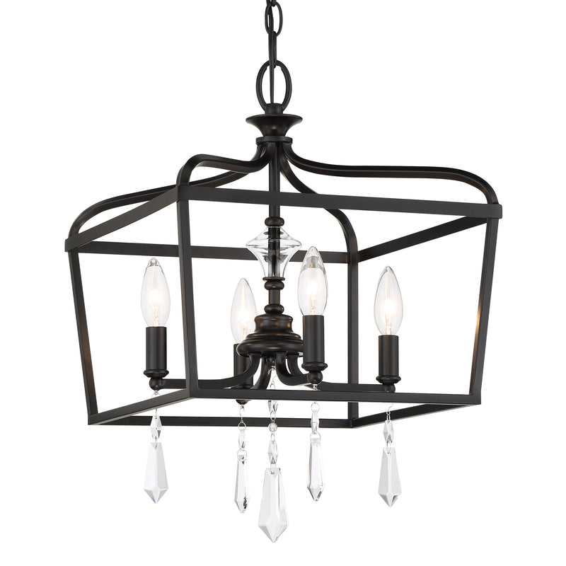 Minka Lavery Laurel Estate 4 Light Foyer Semi Flush Mount-Coal