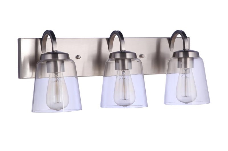 Craftmade 16323BNK3 Elsa 3 Light Bathroom Vanity Light -Brushed Ploshed Nickel
