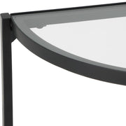 Orluna Console Table | Satin Black with Tempered Glass Shelves (36 in. W x 30 in. H x 12 in. D)