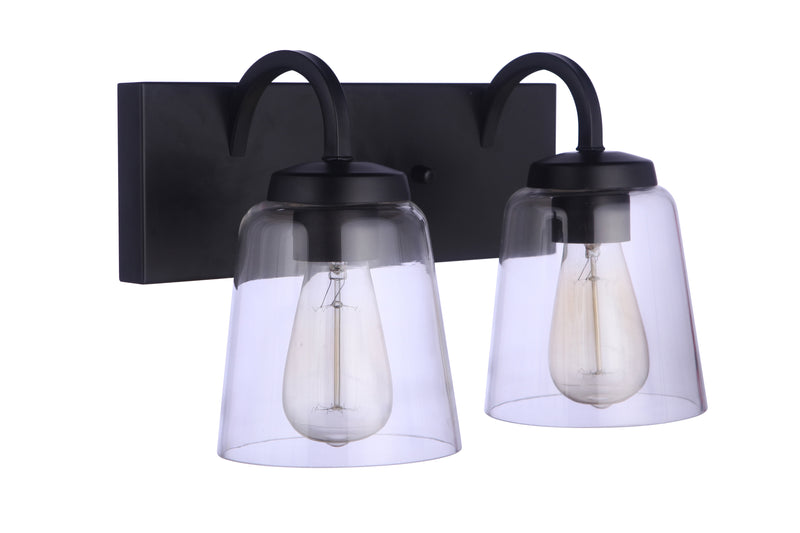 Craftmade 16314FB2 Elsa 2 Light Bathroom Vanity Light -Flat Black