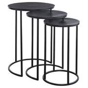 Kozari Nesting Tables Set of 3 | Rich Espresso and Iron Craftsmanship (Small: 12 in. W x 20 in. H; Medium: 14 in. W x 22 in. H; Large: 17 in. W x 24 in. H)