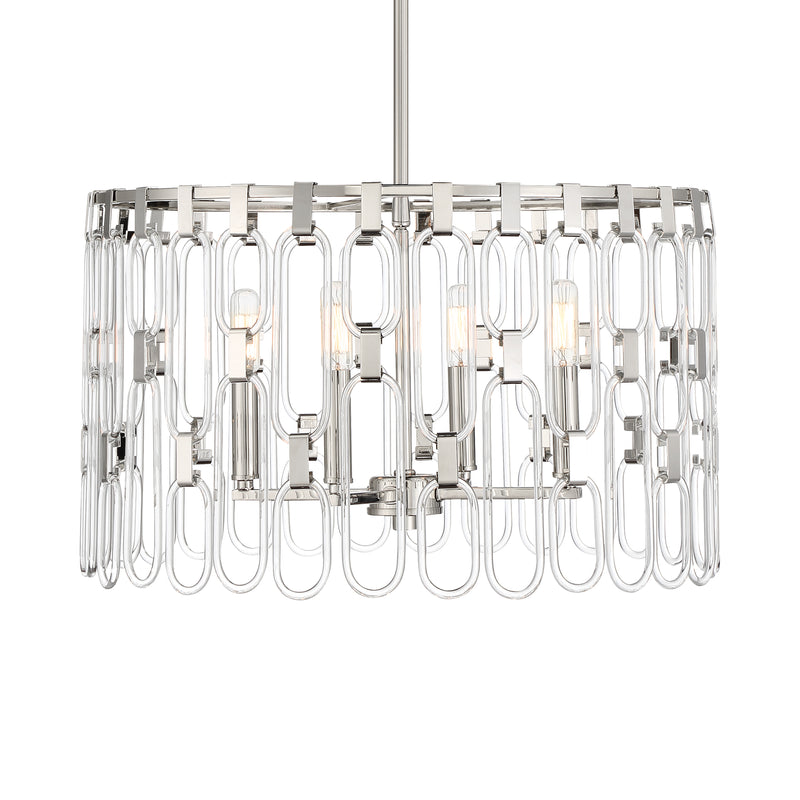 George Kovacs P5384-613 Charming 4 Light Semi-Flush / Pendant Light -Polished Nickel - ALCOVE LIGHTING