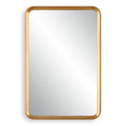 Solvera Champagne Gold Leaf Mirror | Modern Rectangle Engineered Wood Frame Bathroom Vanity Mirror Mounted Vertical or Horizontal (20 in. W x 30 in. H x 1 in. D)