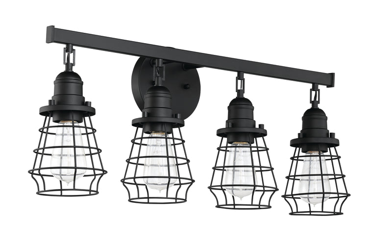 Craftmade 50604-FB Thatcher 4 Light Bathroom Vanity Light -Flat Black