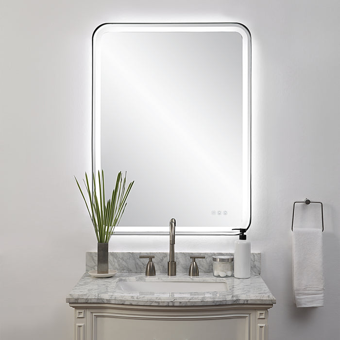 Uttermost Crofton Lighted Black Large Mirror
