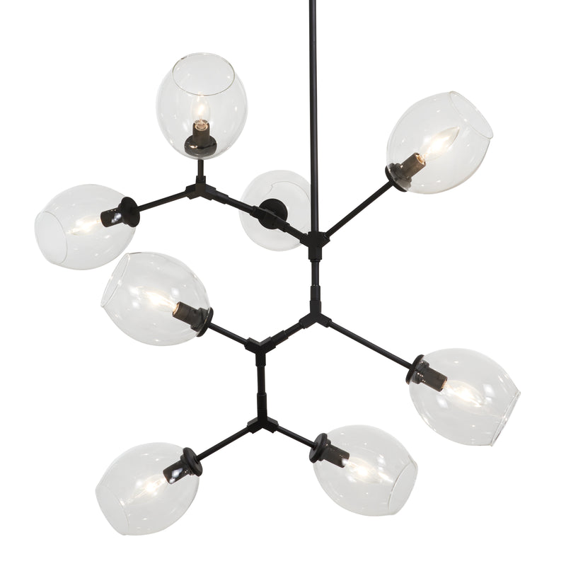 George Kovacs P1365-66A Nexpo 8 Light Chandelier -Coal