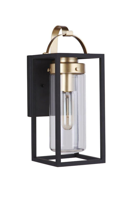 Craftmade ZA4804-MNSB Neo 1 Light Small Outdoor Wall Lantern -Midnight/Satin Brass
