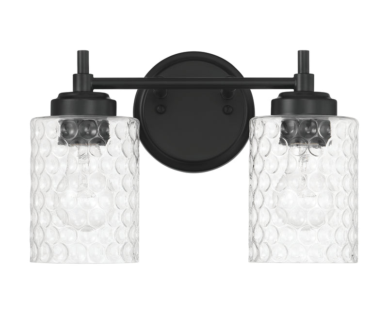 Craftmade 60502-FB Claire 2 Light Vanity -Flat Black - ALCOVE LIGHTING