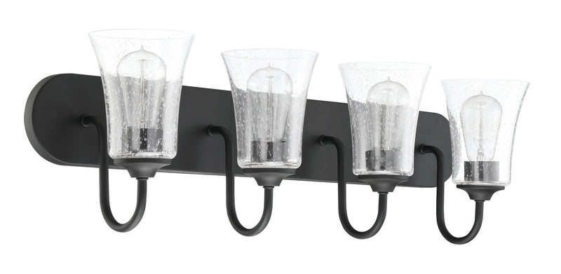 Craftmade 50404-FB Gwyneth 4 Light Bathroom Vanity Light -Flat Black