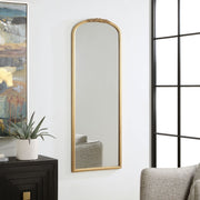 Orlina Antique Gold Mirror | Classic Arch Iron Frame Mirror (22 in. W x 59 in. H x 2 in. D)