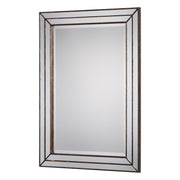 Riventa Metallic Bronze Mirror | Modern Rectangle Engineered Wood Frame Bathroom Vanity Mirror Mounted Vertical or Horizontal (24 in. W x 34 in. H x 1 in. D)