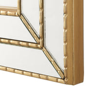 Riventa Metallic Gold Mirror | Modern Rectangle Engineered Wood Frame Bathroom Vanity Mirror Mounted Vertical or Horizontal (24 in. W x 34 in. H x 1 in. D)