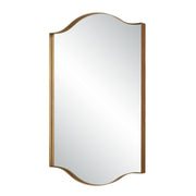 Cascaro Brushed Gold Mirror | Modern Arch Iron Frame Bathroom Vanity Mirror Mounted Vertical or Horizontal (22 in. W x 34 in. H x 2 in. D)