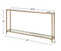 Tivlo Console Table | Warm Gold with Mirrored Top and Tempered Glass Bottom (56 in. W x 30 in. H x 8 in. D)